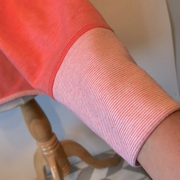 TOMMY BAHAMA Coral Pink Reversible Funnel Neck Zip Sweatshirt Jacket Top XL - Picture 6 of 13